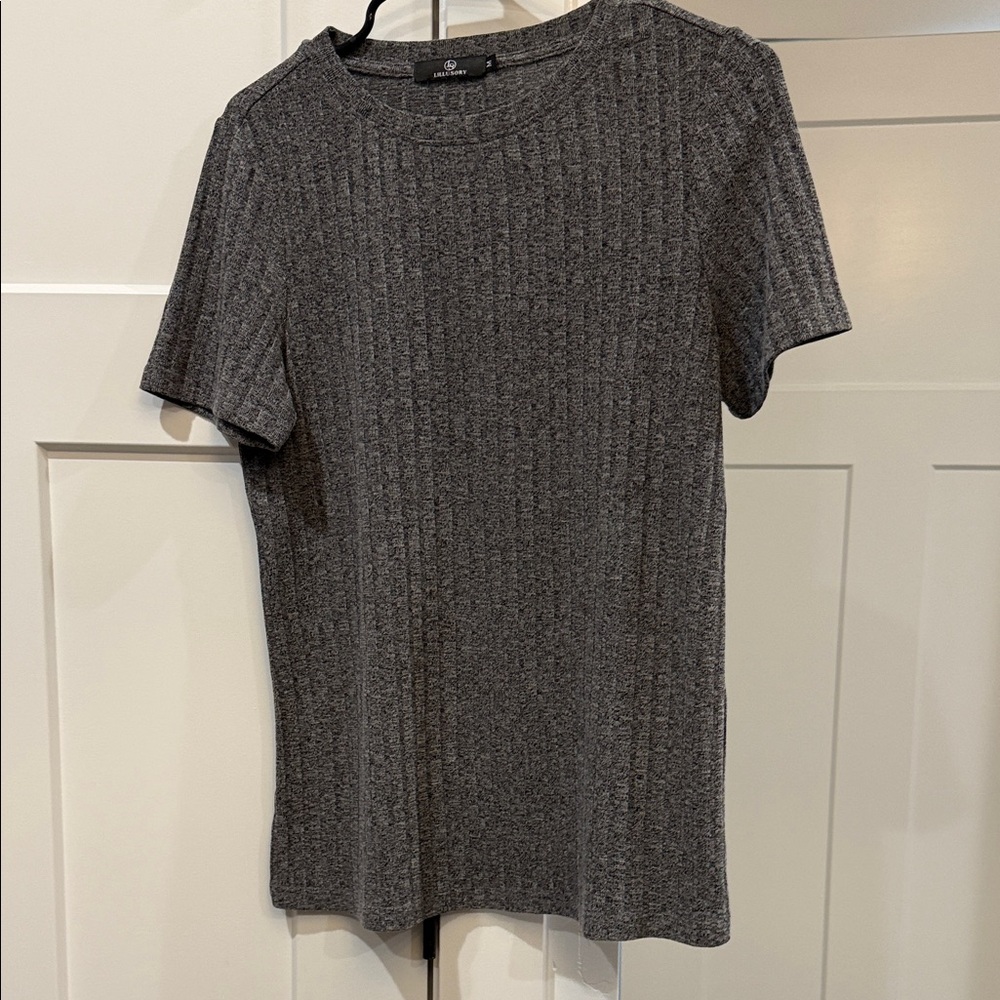 Gray Ribbed Lounge Set - Picture 5 of 7
